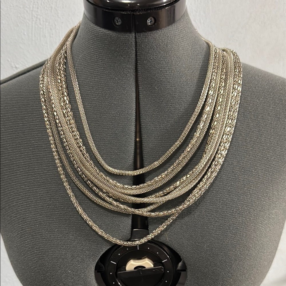 Ashley Stewart Silver Layered Necklace
